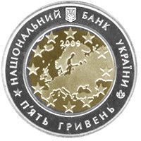 Монета "60 років Раді Європи" 2009 5 грн 2012634224 фото